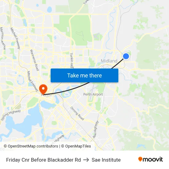 Friday Cnr Before Blackadder Rd to Sae Institute map