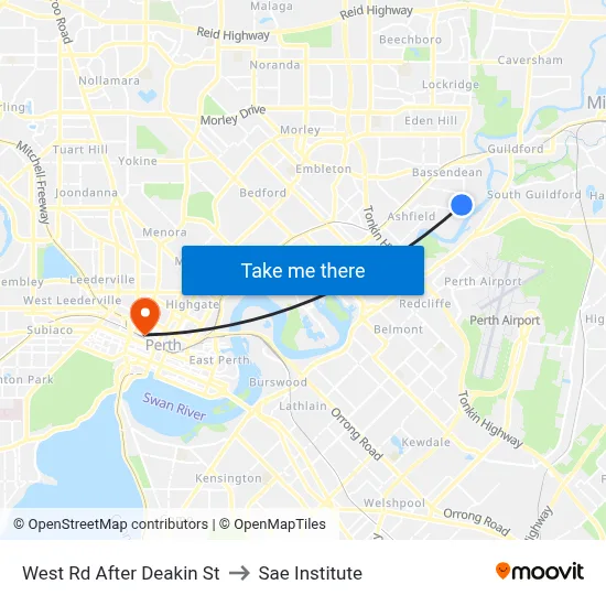 West Rd After Deakin St to Sae Institute map