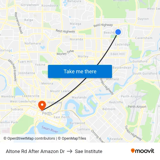 Altone Rd After Amazon Dr to Sae Institute map
