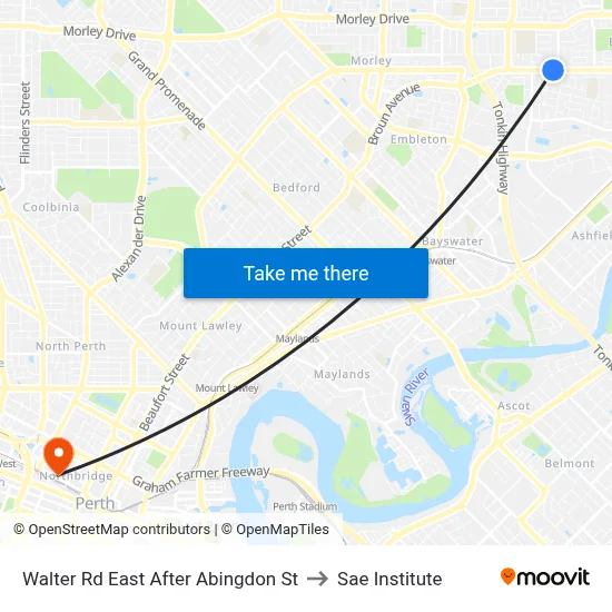 Walter Rd East After Abingdon St to Sae Institute map