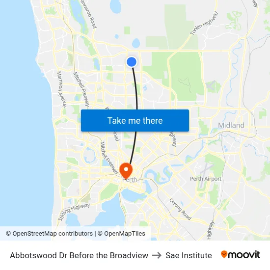 Abbotswood Dr Before the Broadview to Sae Institute map