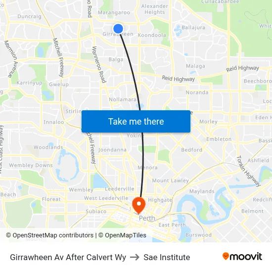 Girrawheen Av After Calvert Wy to Sae Institute map