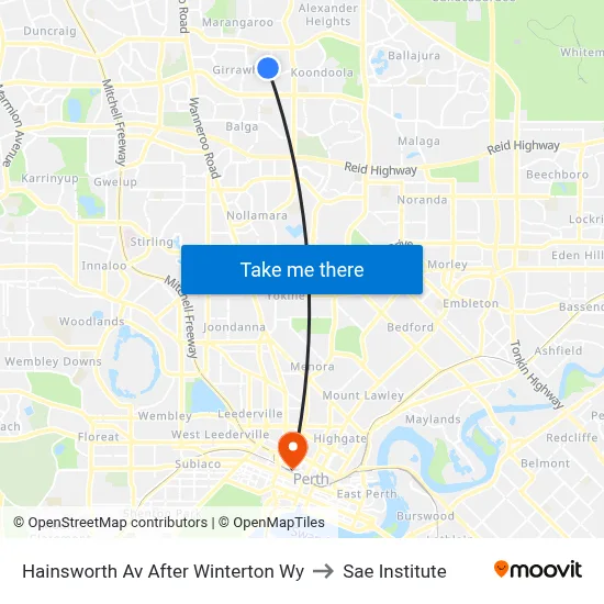 Hainsworth Av After Winterton Wy to Sae Institute map