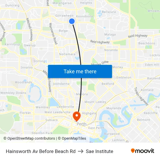 Hainsworth Av Before Beach Rd to Sae Institute map