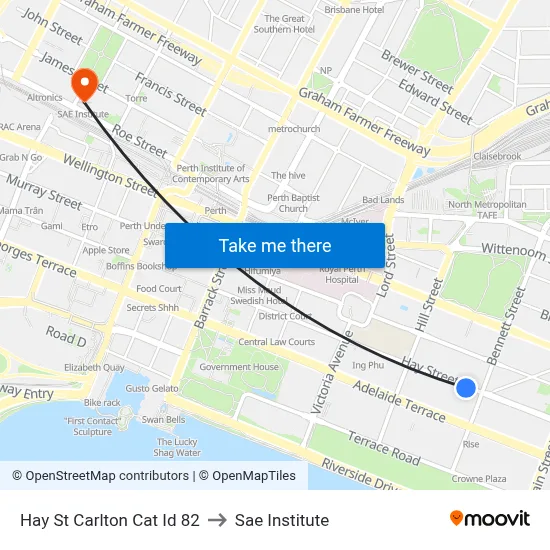 Hay St Carlton Cat Id 82 to Sae Institute map