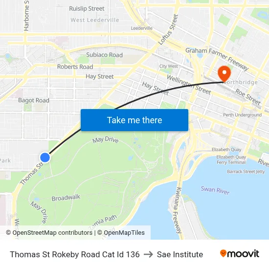 Thomas St Rokeby Road Cat Id 136 to Sae Institute map