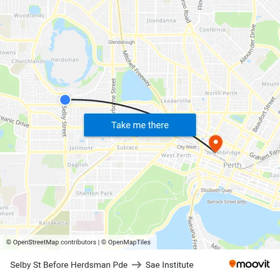 Selby St Before Herdsman Pde to Sae Institute map