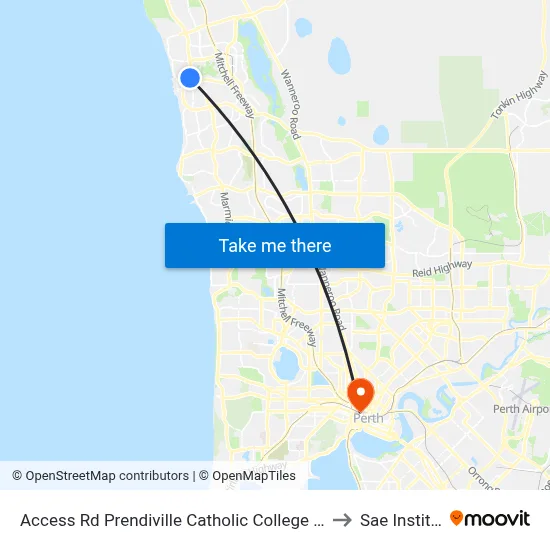 Access Rd Prendiville Catholic College Stand 3 to Sae Institute map