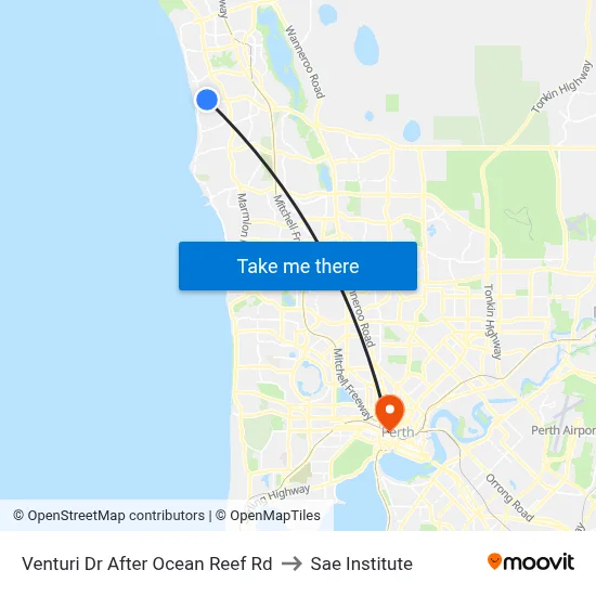 Venturi Dr After Ocean Reef Rd to Sae Institute map