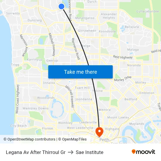 Legana Av After Thirroul Gr to Sae Institute map