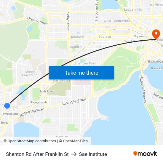 Shenton Rd After Franklin St to Sae Institute map