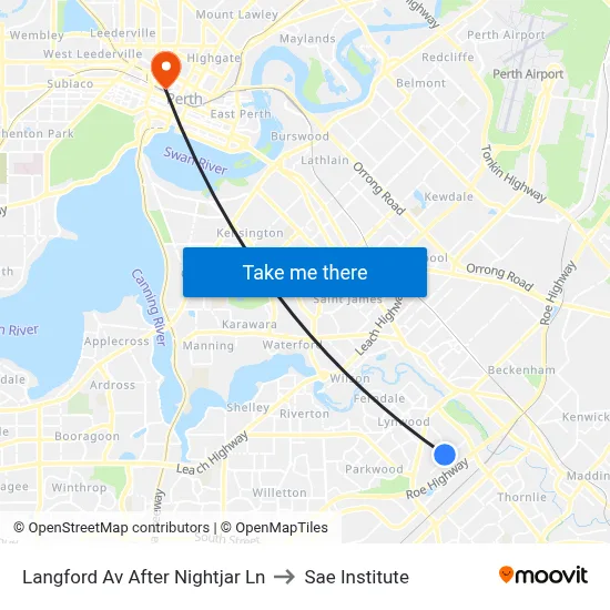 Langford Av After Nightjar Ln to Sae Institute map