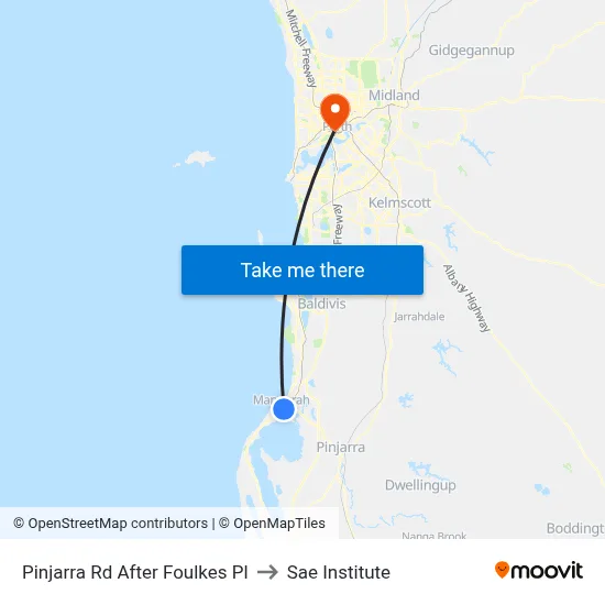 Pinjarra Rd After Foulkes Pl to Sae Institute map