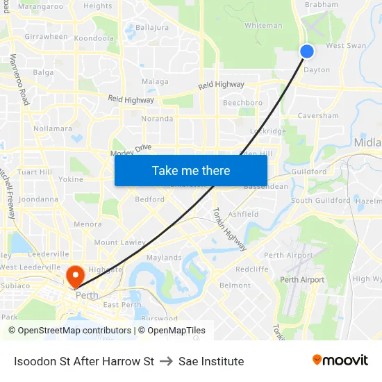 Isoodon St After Harrow St to Sae Institute map