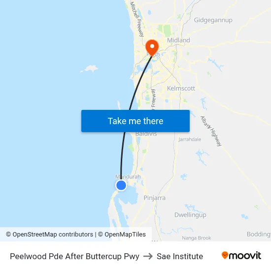 Peelwood Pde After Buttercup Pwy to Sae Institute map