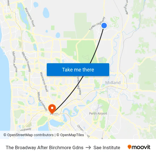 The Broadway   After Birchmore Gdns to Sae Institute map