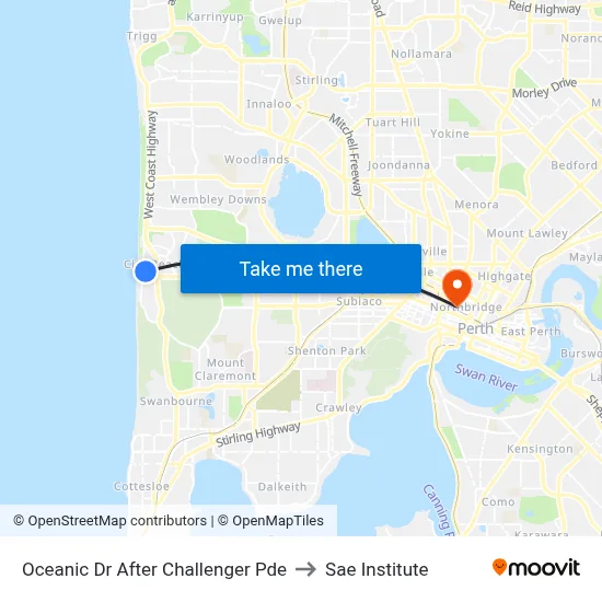Oceanic Dr After Challenger Pde to Sae Institute map