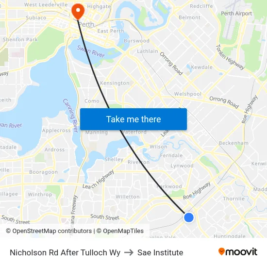 Nicholson Rd After Tulloch Wy to Sae Institute map