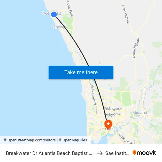 Breakwater Dr Atlantis Beach Baptist College to Sae Institute map