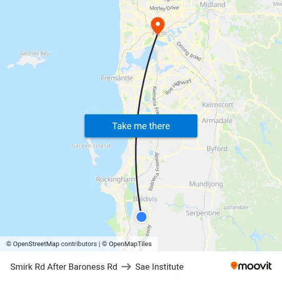 Smirk Rd After Baroness Rd to Sae Institute map