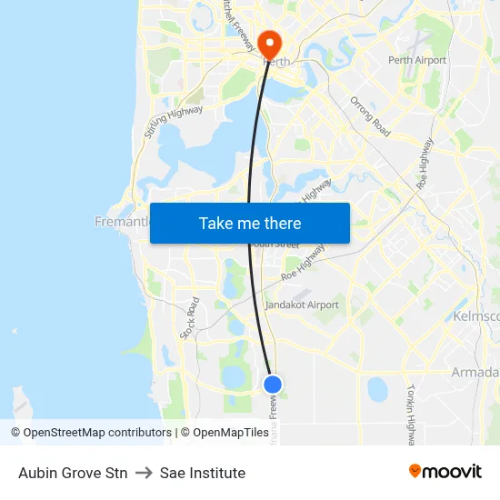 Aubin Grove Stn to Sae Institute map