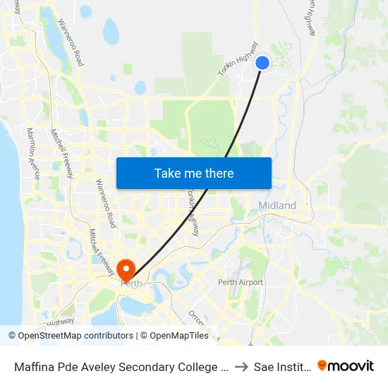 Maffina Pde Aveley Secondary College Stand 3 to Sae Institute map