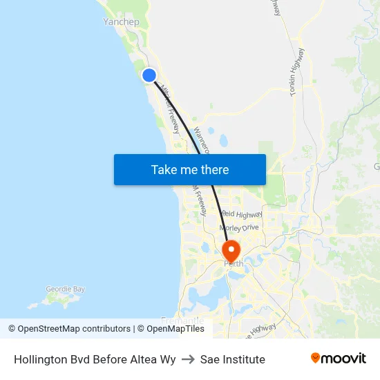 Hollington Bvd Before Altea Wy to Sae Institute map