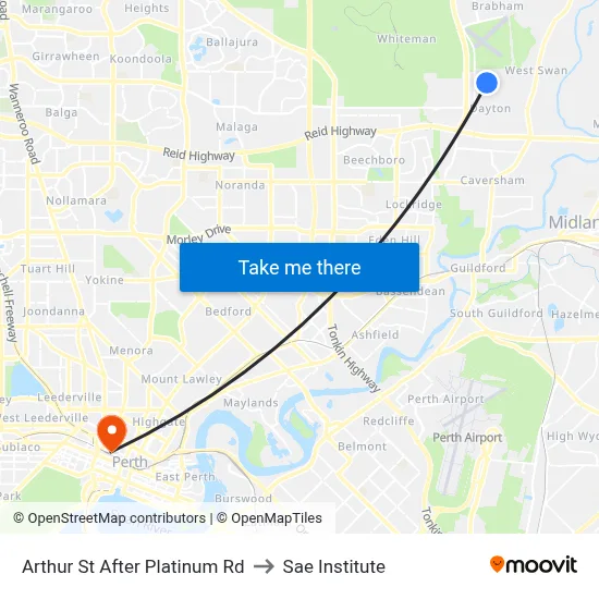 Arthur St After Platinum Rd to Sae Institute map