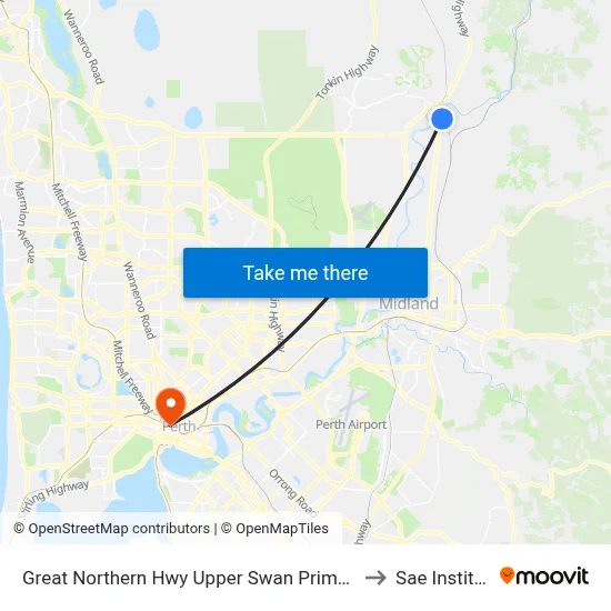 Great Northern Hwy Upper Swan Primary S1 to Sae Institute map