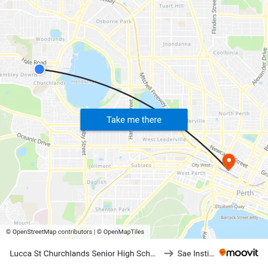 Lucca St Churchlands Senior High School Stand 3 to Sae Institute map