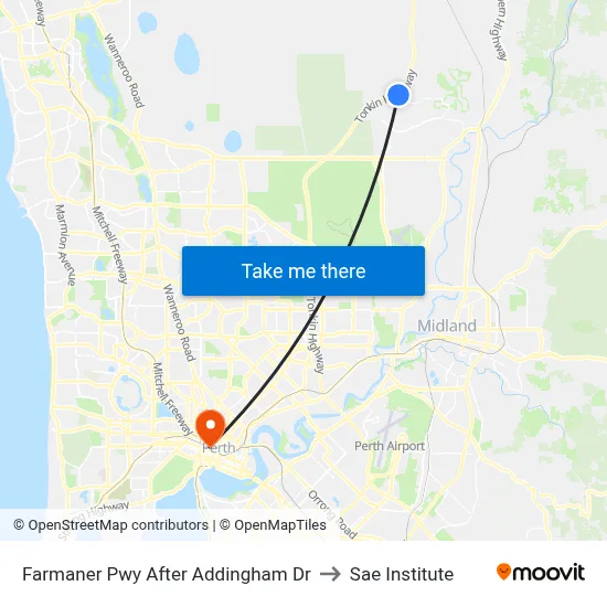 Farmaner Pwy After Addingham Dr to Sae Institute map