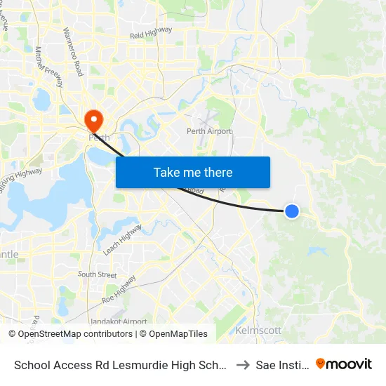 School Access Rd Lesmurdie High School Stand 2 to Sae Institute map