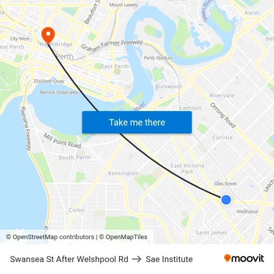 Swansea St After Welshpool Rd to Sae Institute map