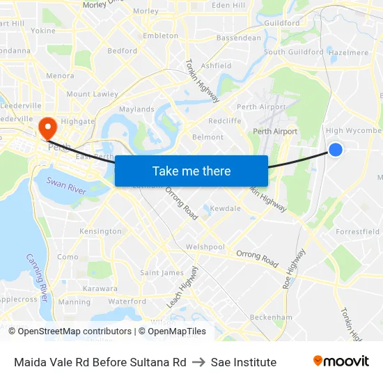 Maida Vale Rd Before Sultana Rd to Sae Institute map