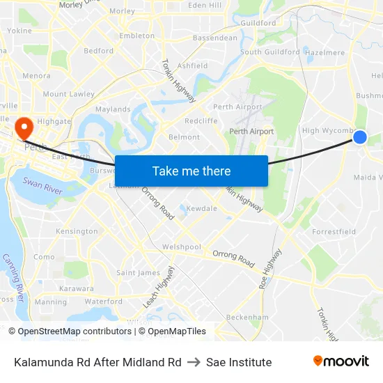 Kalamunda Rd After Midland Rd to Sae Institute map