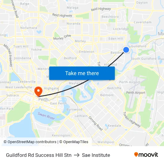 Guildford Rd Success Hill Stn to Sae Institute map