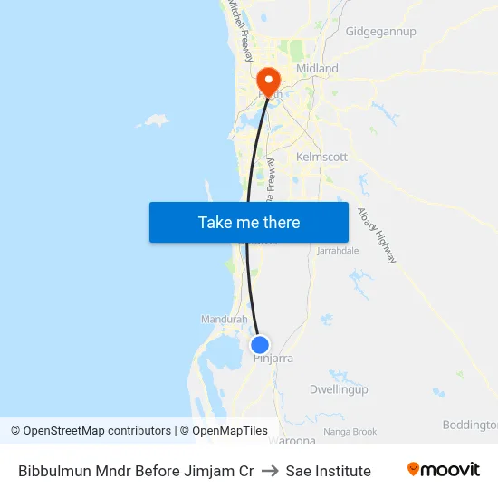 Bibbulmun Mndr Before Jimjam Cr to Sae Institute map