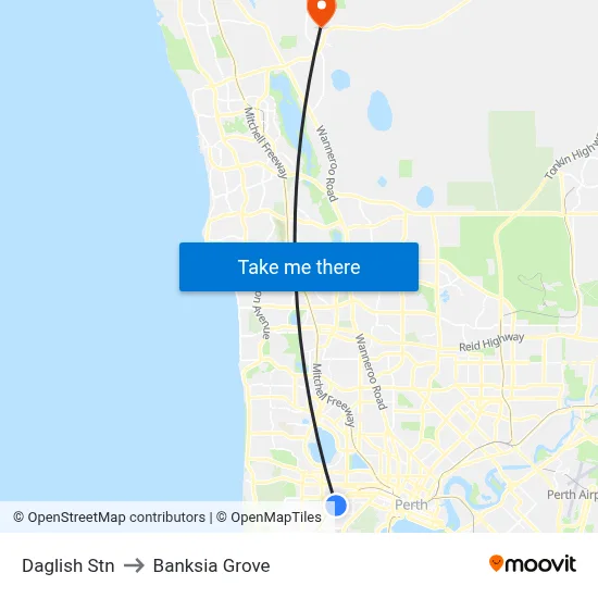 Daglish Stn to Banksia Grove map