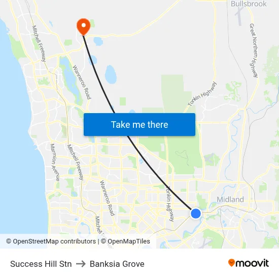 Success Hill Stn to Banksia Grove map