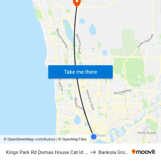 Kings Park Rd Dumas House Cat Id 32 to Banksia Grove map