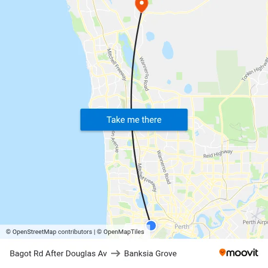 Bagot Rd After Douglas Av to Banksia Grove map