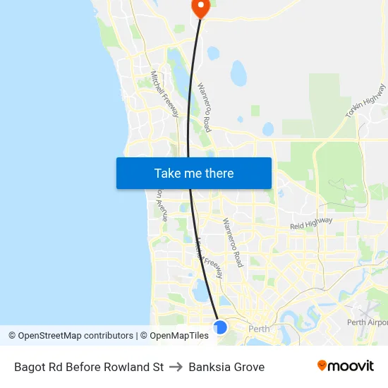 Bagot Rd Before Rowland St to Banksia Grove map