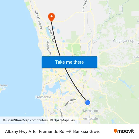 Albany Hwy After Fremantle Rd to Banksia Grove map
