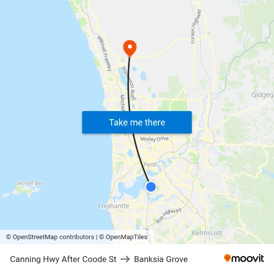 Canning Hwy After Coode St to Banksia Grove map