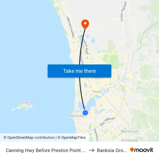 Canning Hwy Before Preston Point Rd to Banksia Grove map