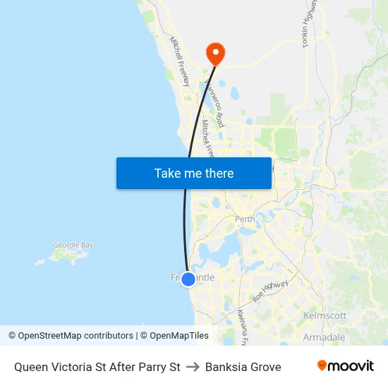 Queen Victoria St After Parry St to Banksia Grove map
