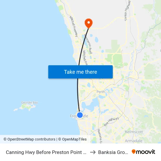 Canning Hwy Before Preston Point Rd to Banksia Grove map