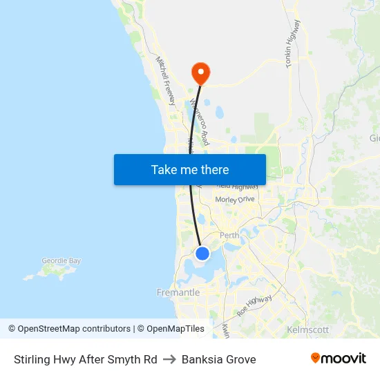 Stirling Hwy After Smyth Rd to Banksia Grove map