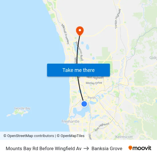 Mounts Bay Rd Before Wingfield Av to Banksia Grove map