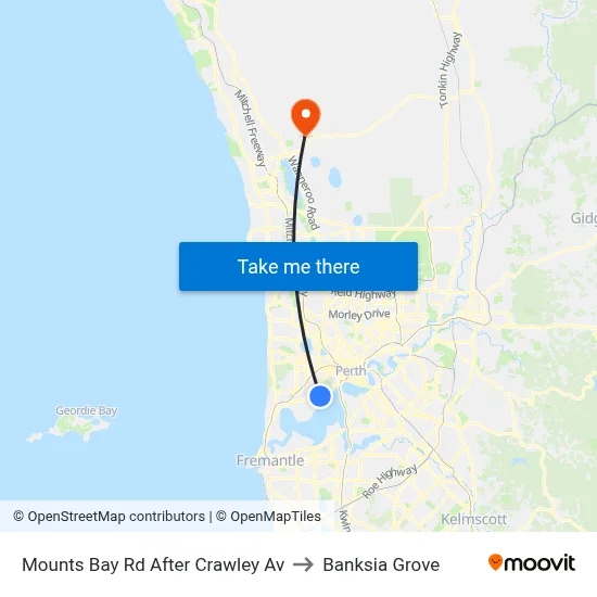 Mounts Bay Rd After Crawley Av to Banksia Grove map
